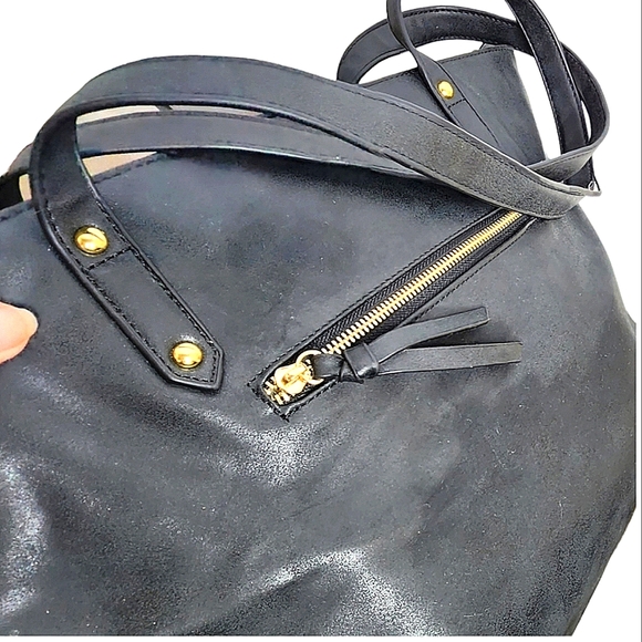 Tony Bianco leather shoulder bag black 44x30 cm - Picture 12 of 16